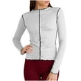 thumbnail image 1 of Hauts Décontractés à Manches Longues pour Femmes T-Shirts à Manches Longues pour Femmes Manches Longues Basiques Manches Longues Hauts de Sortie à Manches Longues pour Femmes Hauts à Manches Longues pour Femmes, 1 of 6