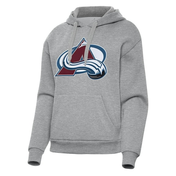 Women's Antigua Heather Gray Colorado Avalanche Victory Pullover Hoodie