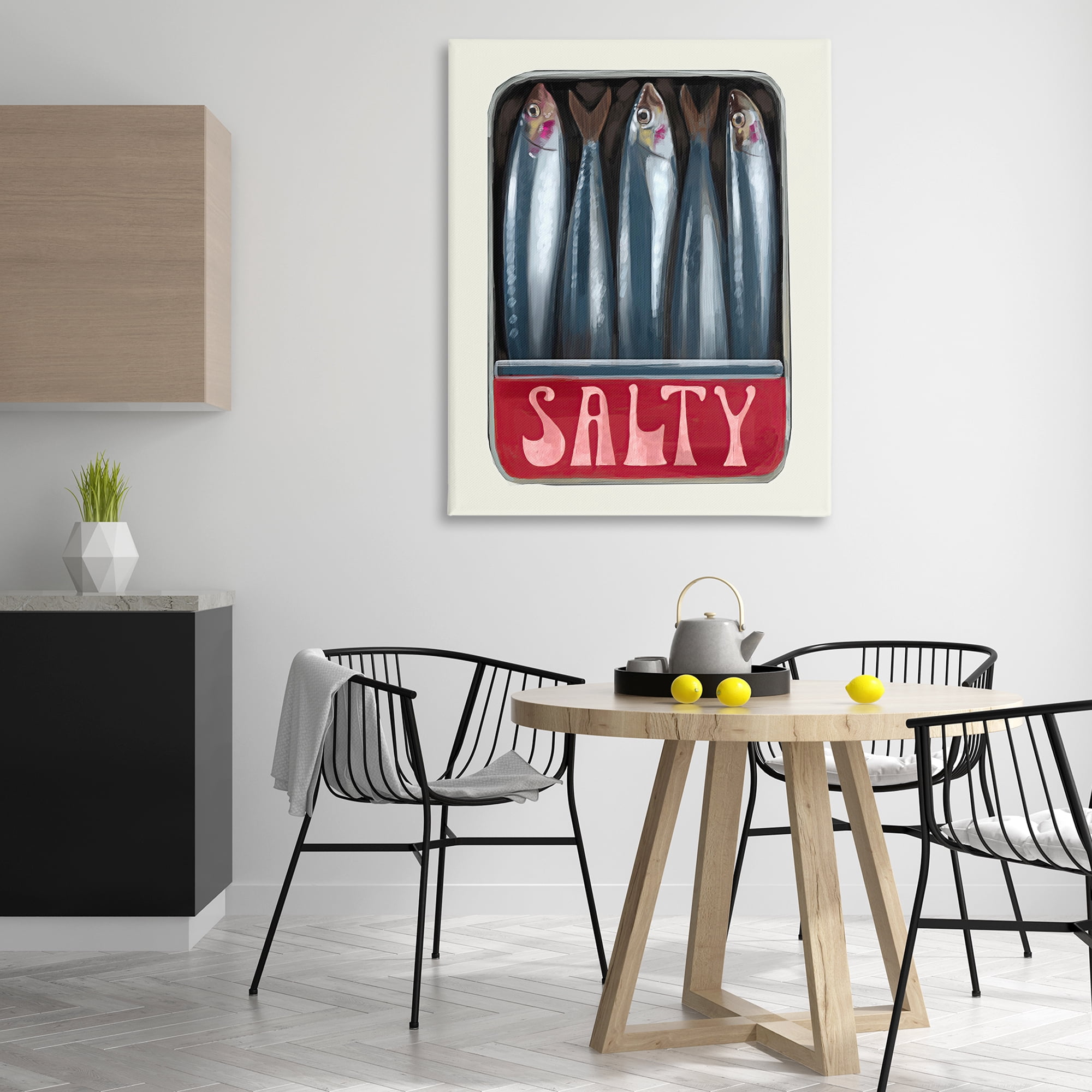 Stupell Industries Salty Sardines Can Food & Beverage Painting Gallery Wrapped Canvas Art Print Wall Art, 36 x 48