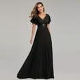 thumbnail image 1 of Robes de Soirée Élégantes à Col en V à Volants en Mousseline Robe de Soirée Formelle Robe Vestidos de Fiesta Robe pour Fête de Mariage, 1 of 8