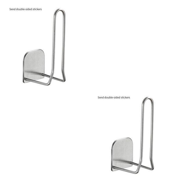 Injueey Estante de almacenamiento para cocina, soporte de película de cepillo de esponja de acero inoxidable montado en la pared, soporte de Lijado de bastidor de película 2piezas