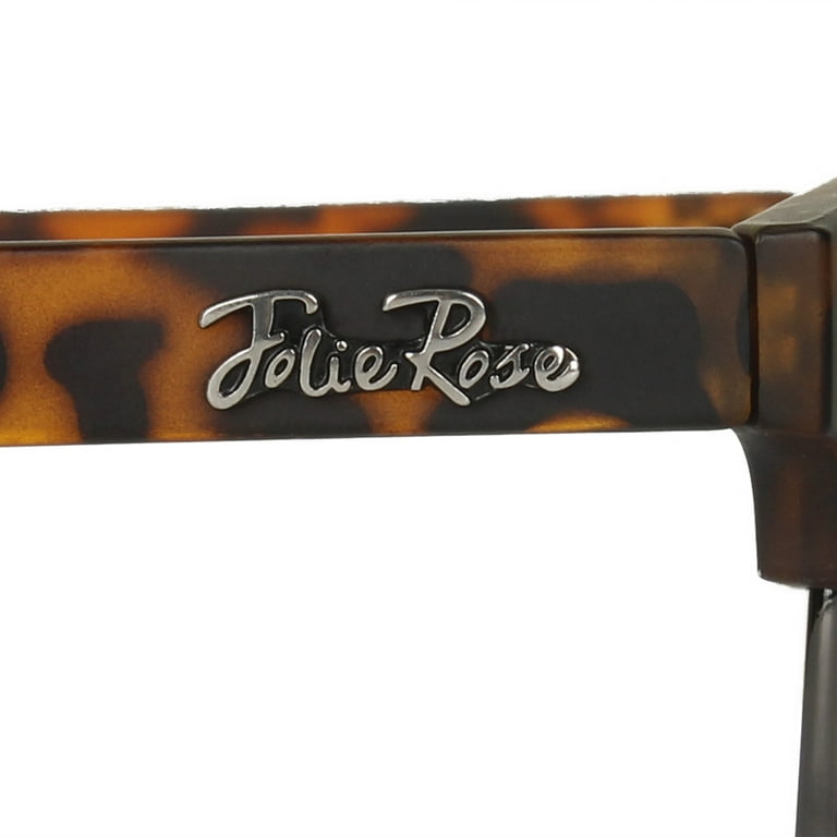 Jolie Rose Ladies Plastic Square Browline Sunglasses and Sunglass