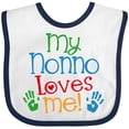 thumbnail image 3 of Inktastic Nonno Loves Me Boys or Girls Baby Bib, 3 of 4