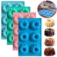 thumbnail image 4 of GMZW Mini Bundt Cake Pan,6-Cavity Fluted Tube Cake Pan, Non Stick Silicone Fancy Baking Molds for jello, Cupcake, Doughnut, Cornbread, Brownie (Set of 4), 4 of 7