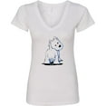 thumbnail image 3 of Inktastic Fluffybutt Westie Women's V-Neck T-Shirt, 3 of 5