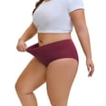thumbnail image 3 of INNERSY High Waist Plus Size Period Underwear for Women Heavy Flow Cotton Leakproof Panties 3 Pack(3XL,Holiday Mix), 3 of 11
