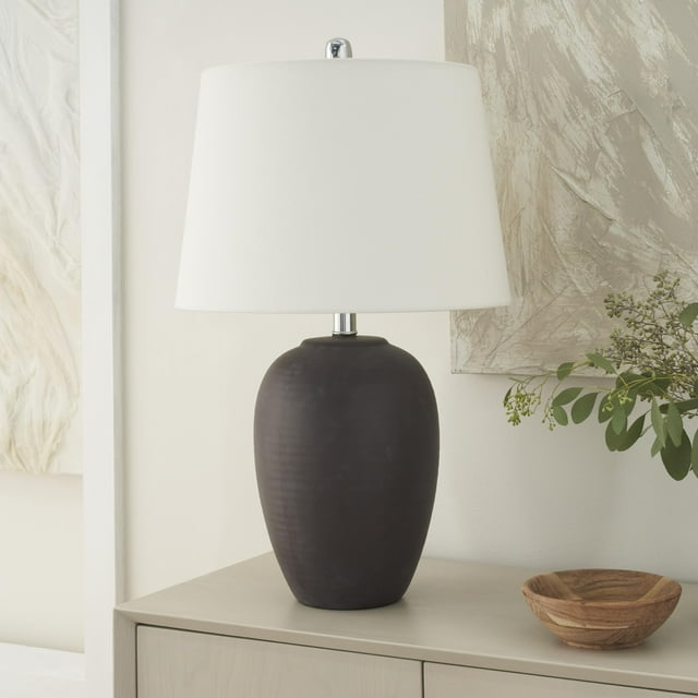 Maceta de cerámica con pantalla, color morado oscuro, 23 pulgadas, de Lamp Nourison Home