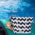 thumbnail image 2 of Xfvqtps Beach Bags for Women Hemp Rope Wavy Stripes Large Capacity Waterproof Sandproof Beach Tote Bag for Women Swim Pool Bag for Travel Vacation Nylon Tote Bag Black, 2 of 5