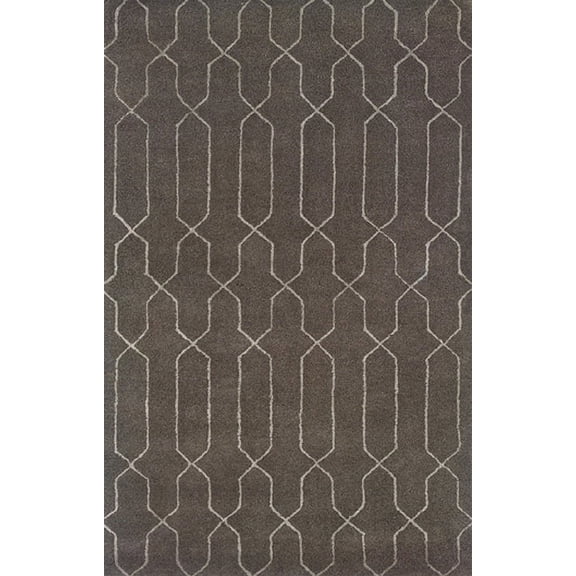 Moretti Forest Area Rug 48106 Grey Shapes Lines 5' x 8' Rectangle