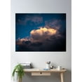 thumbnail image 2 of Giant Glowing Bright Cloud Behind Stormy Grey Clouds In The Deep Blue Sky Poster Wall Art, Modern Wall Decor, 16x24 UNFRAMED, 2 of 3
