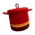 thumbnail image 3 of Cesta de almacenamiento de cuerda redonda con tapa, contenedor de almacenamiento vacío, caja decorativa hecha a mano Rojo, 3 of 8