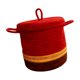 thumbnail image 3 of Cesta de almacenamiento de cuerda redonda con tapa tejida para decoración del hogar, vacía, multiusos Rojo, 3 of 8