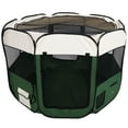 thumbnail image 1 of HOBBYZOO 57" Portable Foldable 600D Oxford Cloth & Mesh Pet Playpen Fence with Eight Panels Green, 1 of 7