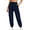 Navy, variant on Iugvhana Womens Casual Jogger Pants Textured Loose Fit Elastic Waist Drawstring Multi Pocket Outdoor Sports Hiking Travel Cargo Pants Khaki M