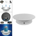thumbnail image 3 of facefd 8" Rotating Display Stand USB Powered Turntable 2 Speed Toy Model Display White Suede, 3 of 8