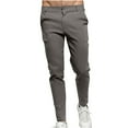 thumbnail image 2 of Lilgiuy Men Casual Fashion Button Zipper Closure Plaid Casual Pencil Pants Trousers for Gym Running and Bodybuilding Athletic Fitness Pants, 2 of 5