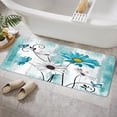 thumbnail image 5 of Rustic Teal Floral Bathroom Rugs, Butterfly Daisy American Country Farm Style Bath Mat Rugs, Soft and Absorbent Shaggy Plush Flowers Bath Rugs, Rustic Wooden Bath Mats for Shower Bedroom 17"X48", 5 of 5