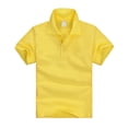 thumbnail image 2 of Girls Boys Polo Shirts Kids Size 4-5 Back To School Casual School Uniform for Boys Comfortable Lapel Collar Short Sleeve Boys Fashion Pique Polo Shirt Yellow, 2 of 4