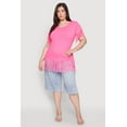 thumbnail image 3 of Womens Plus Size Fringe Hem Tee, 3 of 5