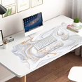thumbnail image 7 of 4-in-1 Large Gaming Mouse Pad, Keyboard Wrist Rest Pad & Wrist Support Mousepad Set, Extended Desk Pad Waterproof Desk Mat for Home Office Study Game - White Marble, 7 of 7