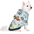 thumbnail image 2 of Lsque Cartoon Car Racing Pattern Small Dog Sweater Hoodies Pet Grey Hooded Soft Fleece Sweatshirts with Pocket Fall Winter Puppy Cat Sweaters Warm Clothes-Large, 2 of 7