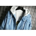 thumbnail image 4 of Men's Hip Hop Street Casual Hooded Denim Jacket, 4 of 6
