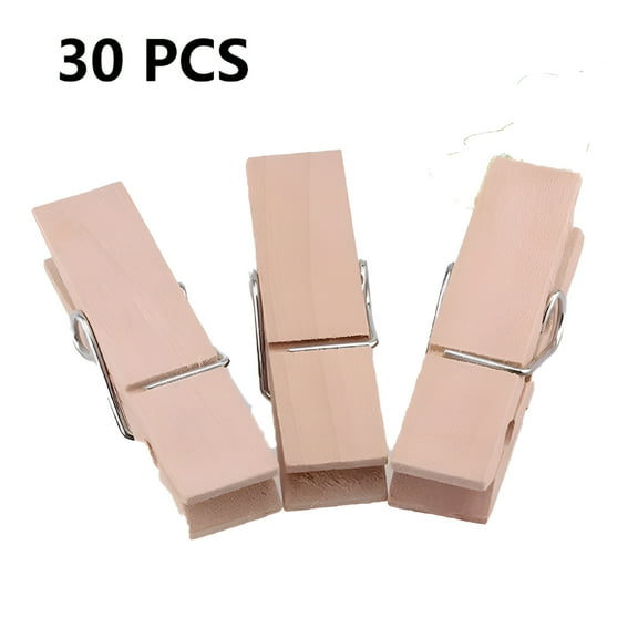 LAMIRO 30pcs Large Wooden Clothespins,Sturdy and Heavy Duty Clothes Pins for Hanging,Outdoor,Crafts