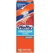 Hefty Slider Zipper Freezer Storage Bags, Quart, 15 Ct