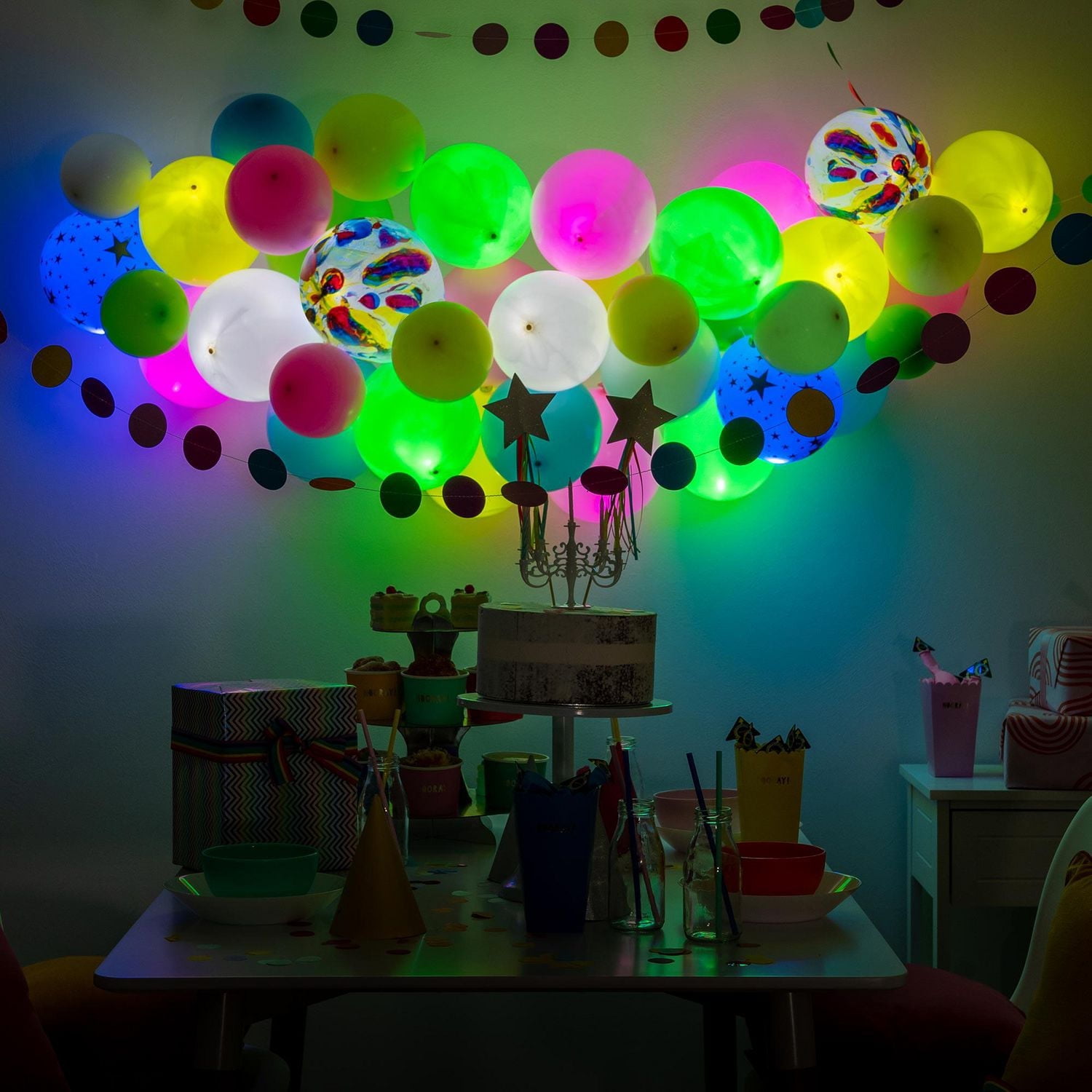 illooms Rainbow Garland 40Pk