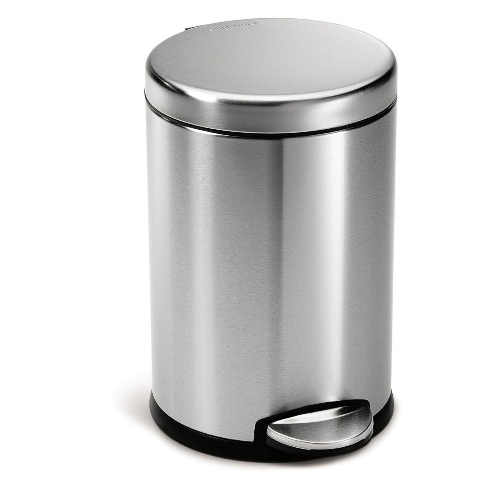 Simplehuman 4.5L Stainless Steel Step Trash Can, Silver photo 1