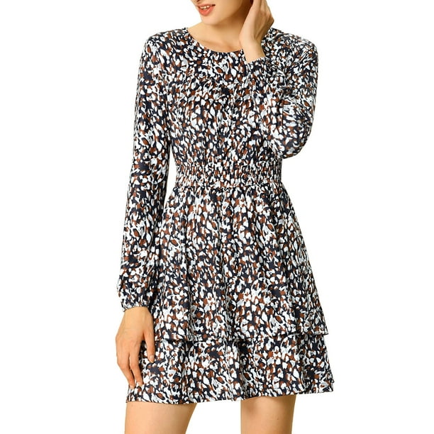 Download Unique Bargains - Women's Long Sleeve Layered Ruffle Hem ...