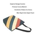 thumbnail image 3 of FORMRS Womens Canvas Tote Bag with Zipper Inner Pocket Shoulder Handbag, Beige Stripes, 3 of 7