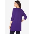 thumbnail image 2 of Roaman's Women's Plus Size Cotton Ultimate Boatneck Tunic With Side Slits, 2 of 6
