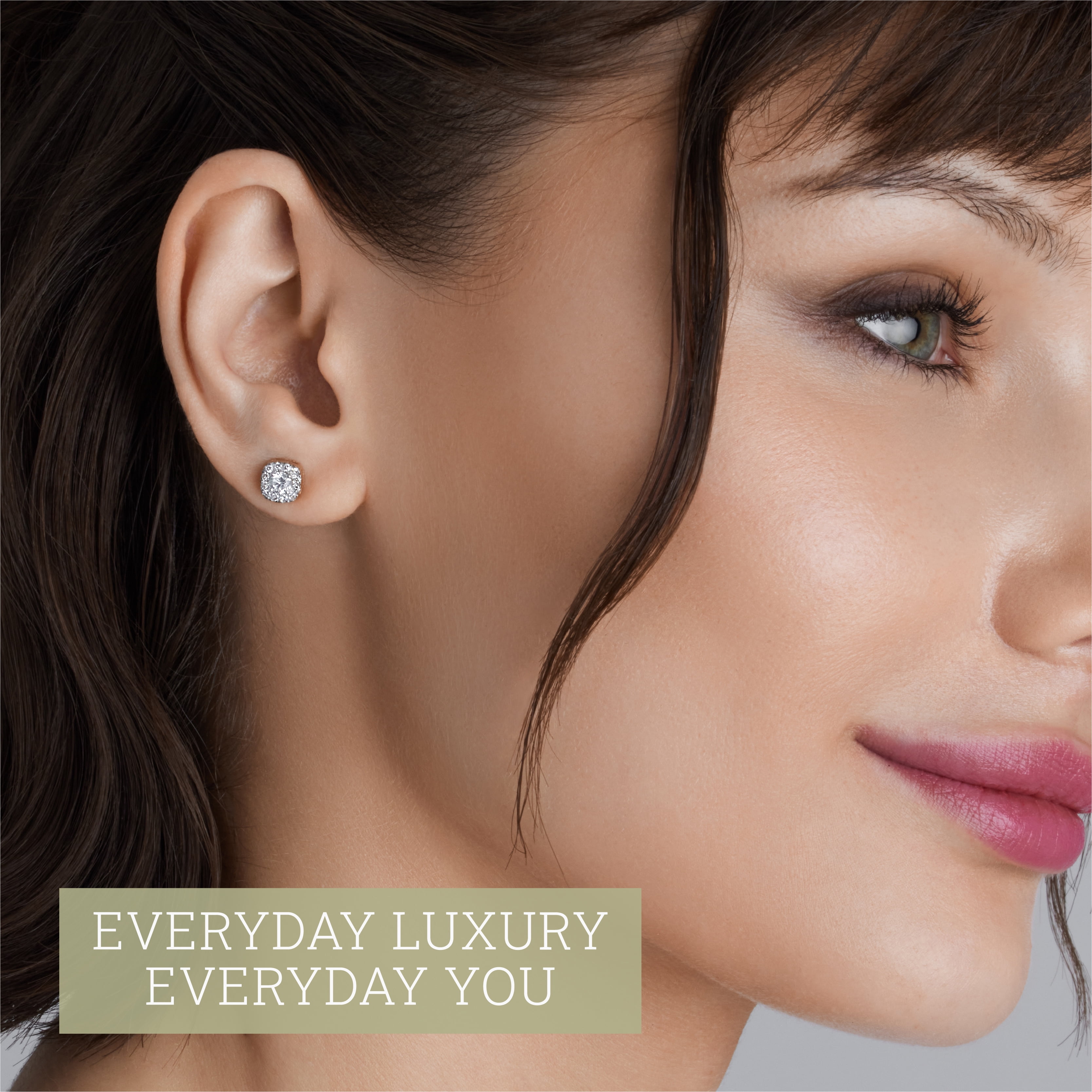 Gilded 1/2 Carat Total Weight Lab-Grown Diamond 14KT Yellow Gold Plated Silver Stud Earrings for Women, Cushion Halo Studs Hypoallergenic Fine Jewelry, Prong Setting Push Back Nut SI1 Clarity F Color