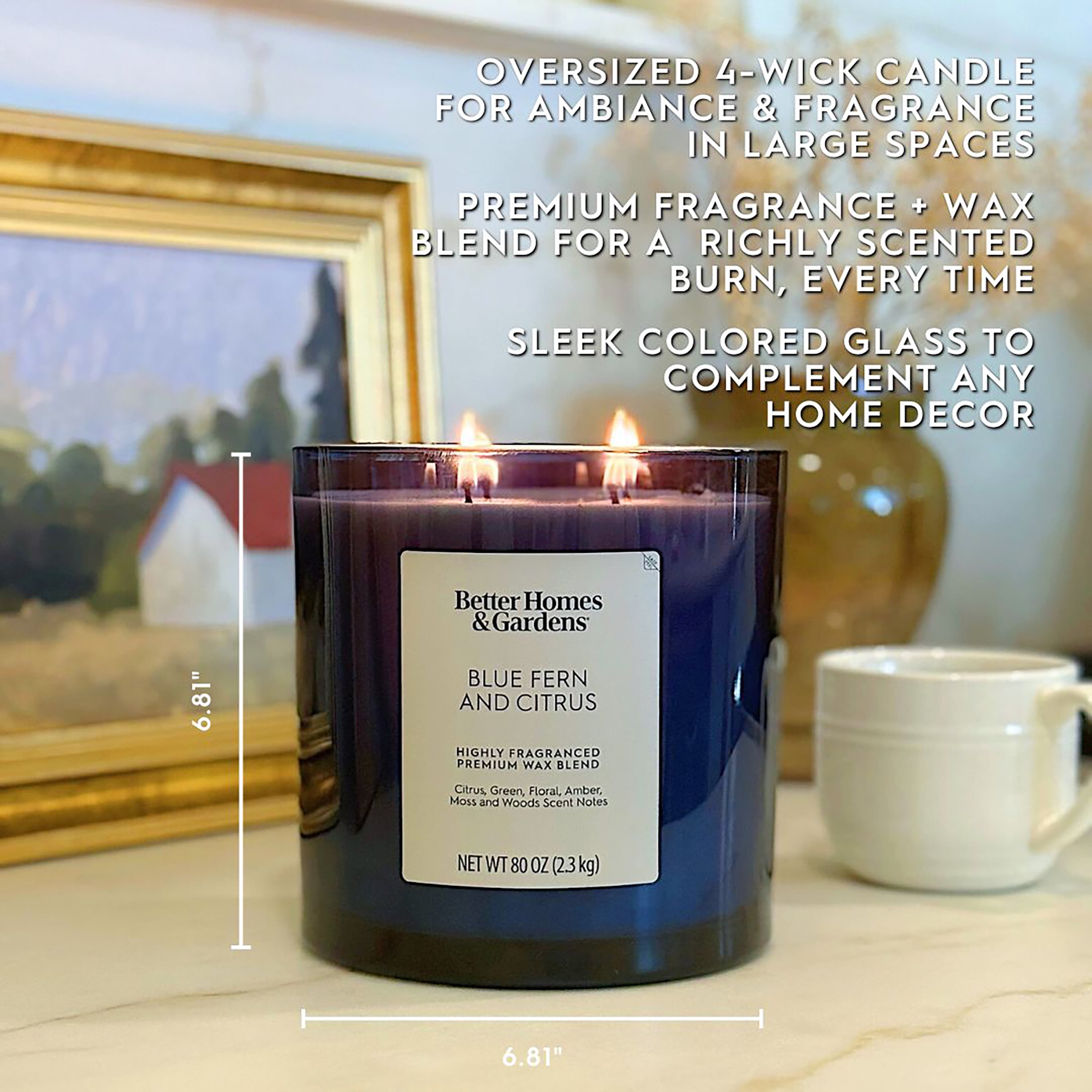 Better Homes & Gardens 4-Wick Large Oversized Jar Candle 80oz.