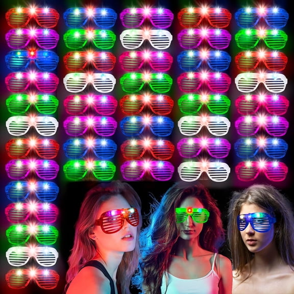 20 PCS LED Glasses, 6 Neon Color Led Glasses, Glow in The Dark Party, Neon Party Supplies for Kids Adults Birthday Wedding New Year Glow Toys Party Halloween