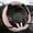 Pink-Round, variant on Fluffy Steering Wheel Cover D Shape, Cute Fuzzy Steering Wheel Cover Soft Universal 15 Inch, Pink