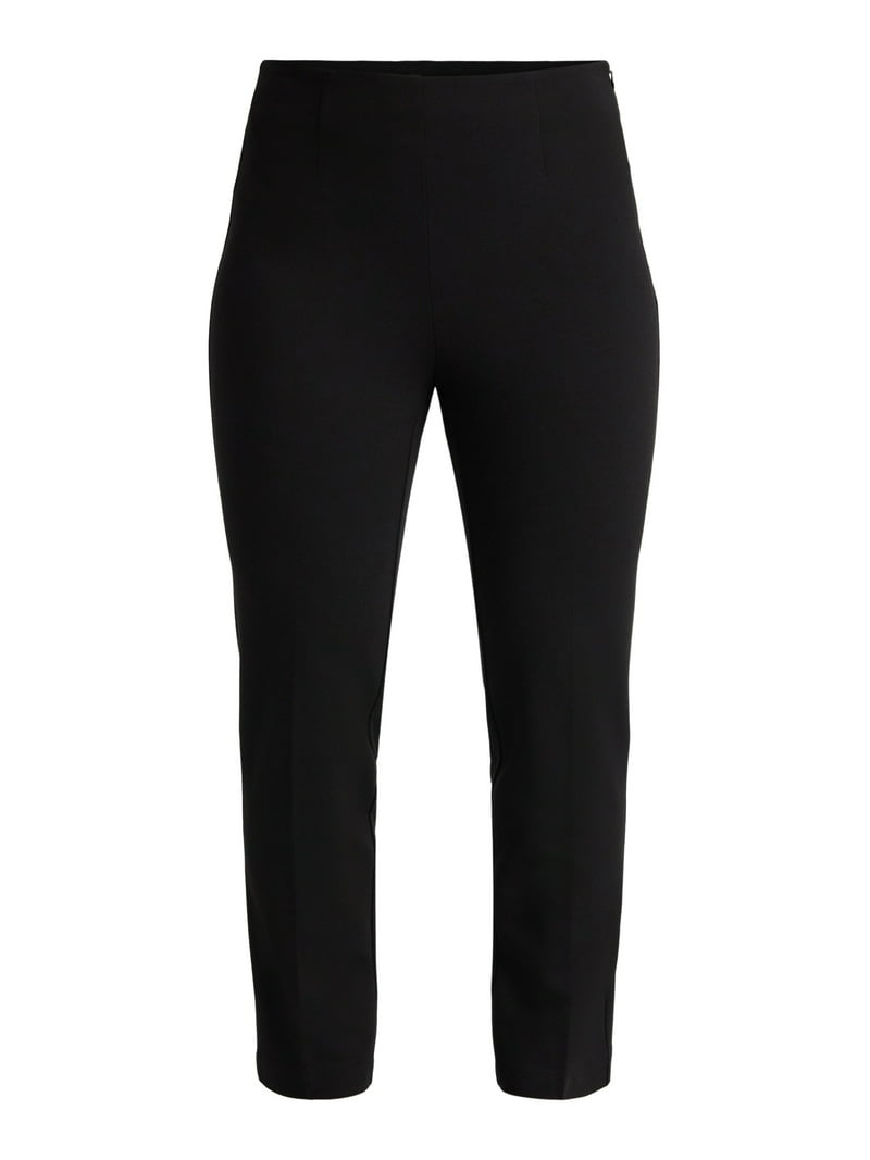 Time and Tru Women's Slim Straight Ponte Knit Dress Pants, 27 Inseam,  Sizes XS-XXL