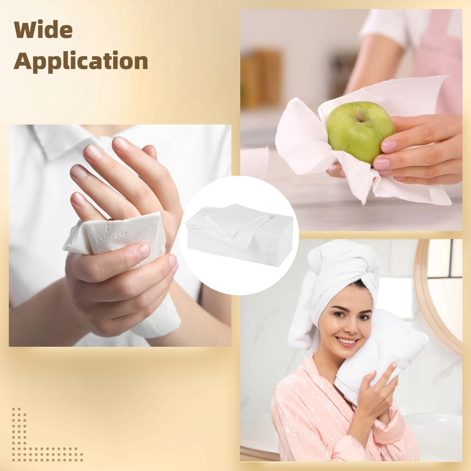 100 Pack Disposable Bath Towels – 27.6" x 11.8" Non-Woven Fabric, Highly Absorbent, Thickened, Ideal for Salons, Spa, Gym, Travel & Personal Hygiene