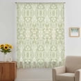 thumbnail image 3 of Retro Floral Sheer Curtains 54 Inches Long, Vintage Ethnic Tribe Abstract Art Sage Green Light Filering Curtains, Breathable Simi Curtain Privacy Drapes for Kitchen Bathroom Small Window Treatment, 3 of 9