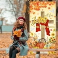 thumbnail image 4 of jopioc Fall for Jesus Door Cover Fall for Jesus He Never Leaves Banner Pumpkin Autumn Religious Thanksgiving Party Decorations, 4 of 6