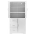 thumbnail image 5 of Tcbosik Large Storage Cabinet with 3 Drawers and 3 Doors, 62 inch Tall Bathroom Cabinet with Adjustable Shelf, Kitchen Cupboard for Living Room, Dining Room, White, 5 of 11