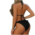 thumbnail image 3 of Hicidod Swimsuits for Women Casual Triangle Bikini Sets Halter Sexy Solid Color String Tie Side Beach Bathing Suit 2 Piece, 3 of 5