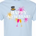 thumbnail image 4 of Inktastic Happy New Year with Hat Fireworks and Wine Glasses T-Shirt, 4 of 5