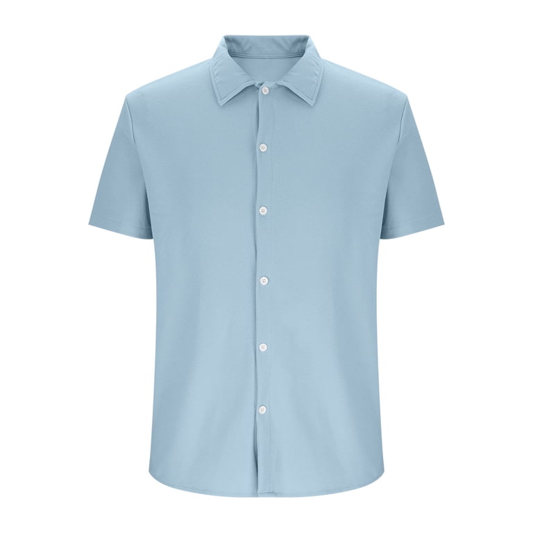 light dress shirts for summer XDFVC Mens Short Sleeve Button Down Shirts Casual Summer Beach Dress Shirt Business Hawaiian Vacation Beach Blouses Fashion Blue at Amazon Men's Clothing store