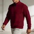 thumbnail image 7 of ZUBKTE Men's Quarter Zip Cotton Pullover Lightweight Mock Neck Sweatshirt Casual Long Sleeve Shirts M-3XL, 7 of 7