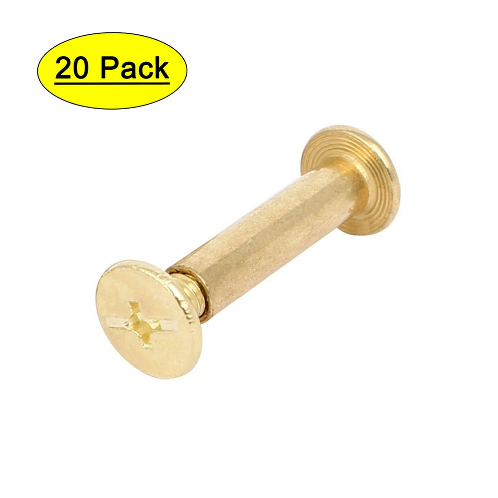 Uxcell M5x20mm Binding Chicago Screw Post Gold Tone for Photo Albums