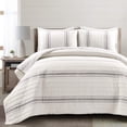 thumbnail image 2 of Lush Decor Farmhouse Stripe 3-Piece Farmhouse Quilt Sets, Full, 2 of 11