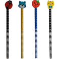thumbnail image 4 of 28 pcs Mixed Cartoon Stripes Colored Wood Pencils with Fruit Animal Top Pencil Sharpener, 4 of 5