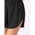 thumbnail image 5 of INSPIRAR CHIC Pijamas de mujer para estar en casa, tops de manga larga con corte y pantalones cortos con abertura, conjuntos XS en negro, 5 of 5